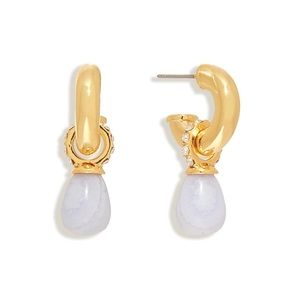 ✨NWT✨ Light Blue Mignonne Gavigan June Huggie Hoops • 14K Gold Plated